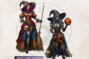Dark Fantasy Halloween witches, a Seasonal Illustration by ThatsDesignArt (Thumbnail 11 of 17)