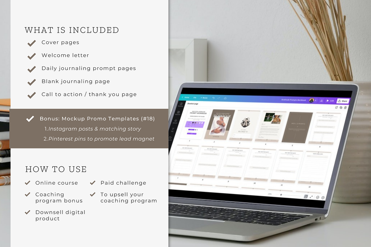 Gratitude Journal Prompts | Canva, a Magazine Template by Designs by Darowan (Photo 9 of 10)