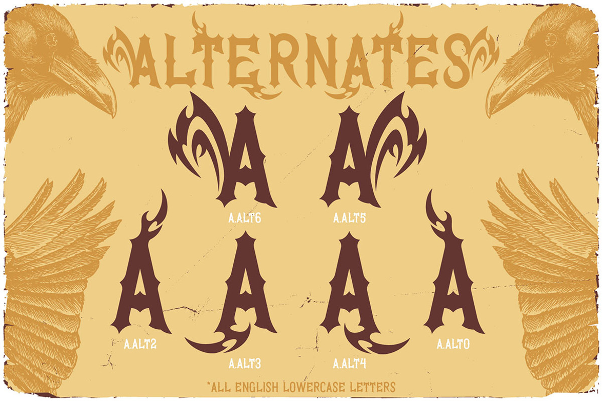 Raven Curse - Decorative Blackletter, a Blackletter Font by JumboDesign (Photo 6 of 6)