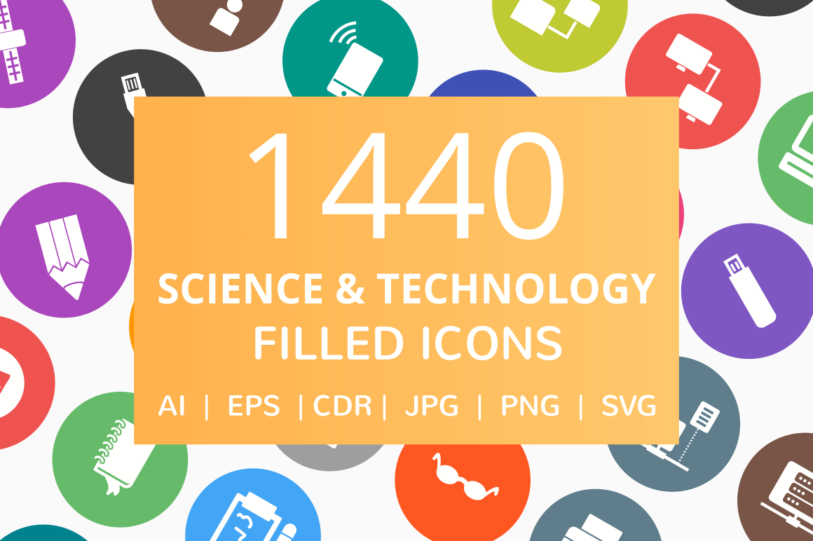 1440 Technology Filled Round Icons, an Outline Icon by IconBunny