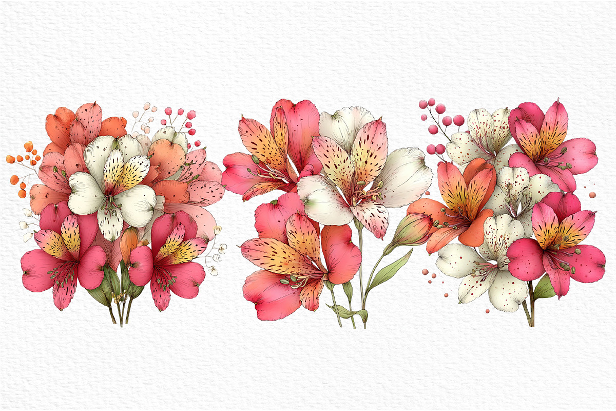 Spring Alstroemeria Flowers Clipart, an Illustration by Craft Nest (Photo 10 of 11)