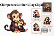 Chimpanzee Mother's Day Clipart, a Graphic by Artnoy (Thumbnail 1 of 5)