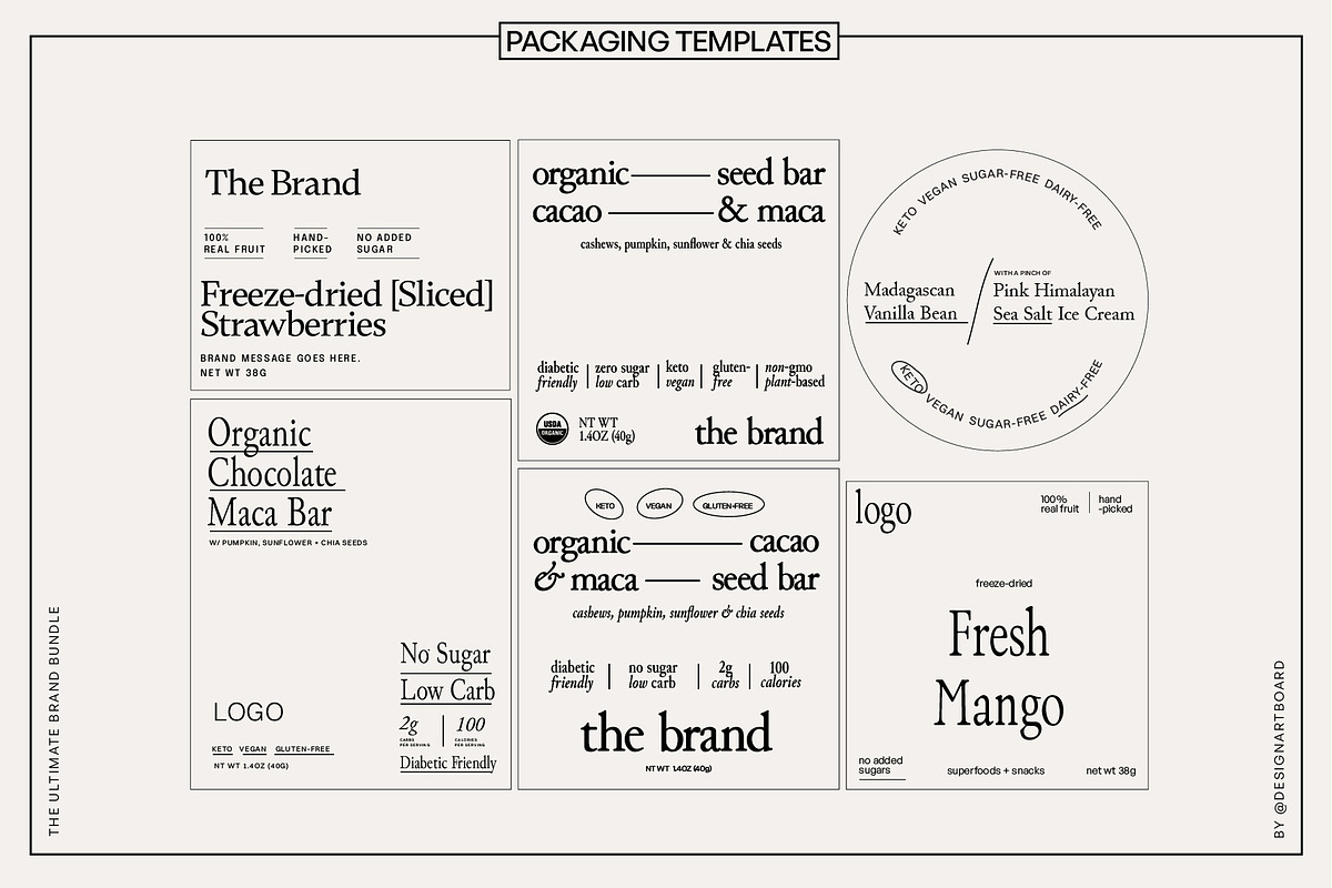 Food Logos & Packaging Kit Vol. 01, a Branding & Logo Template by @designartboard (Photo 7 of 28)