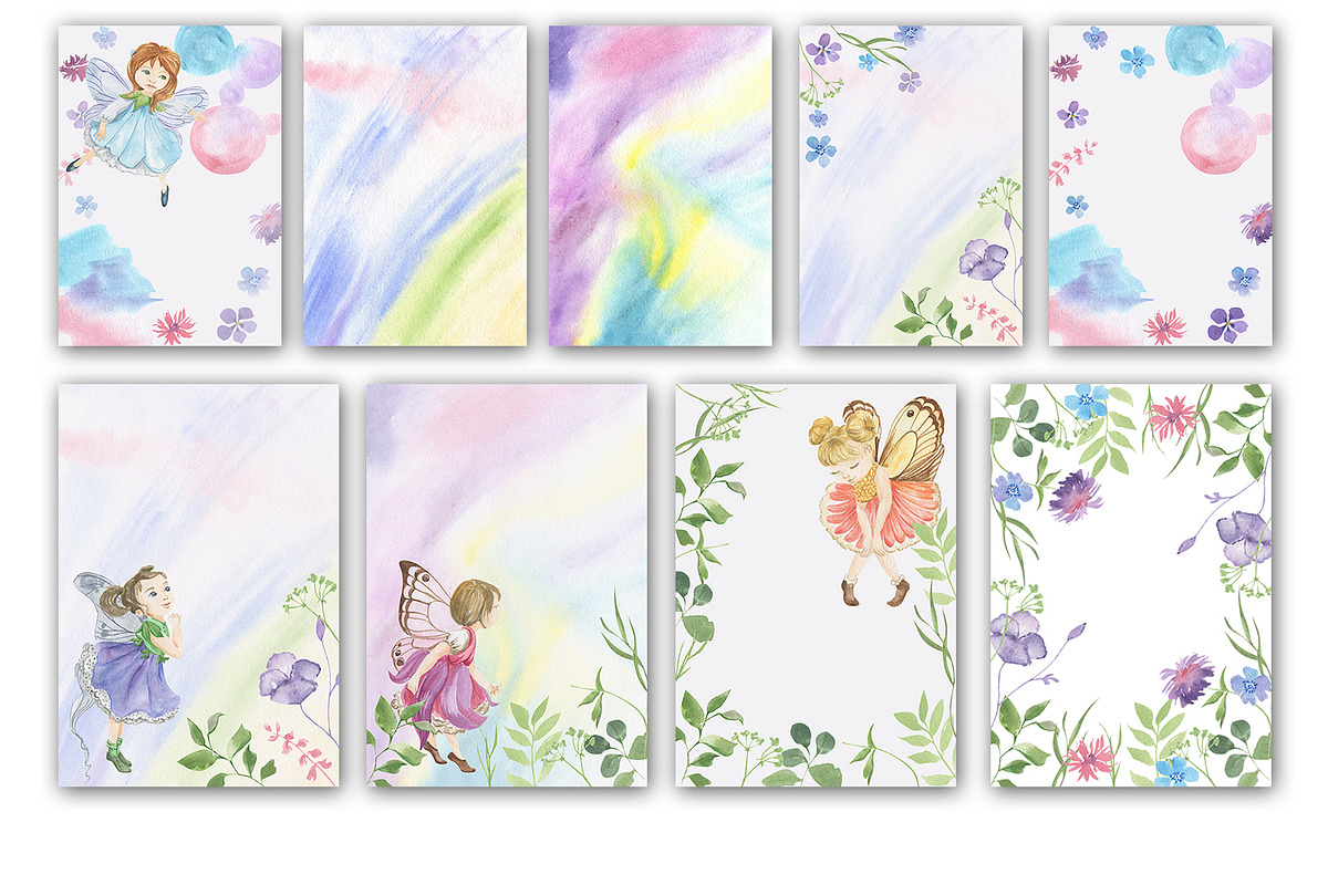 Flower fairies. watercolor set, an Illustration by Love Watercolor Store (Photo 7 of 8)