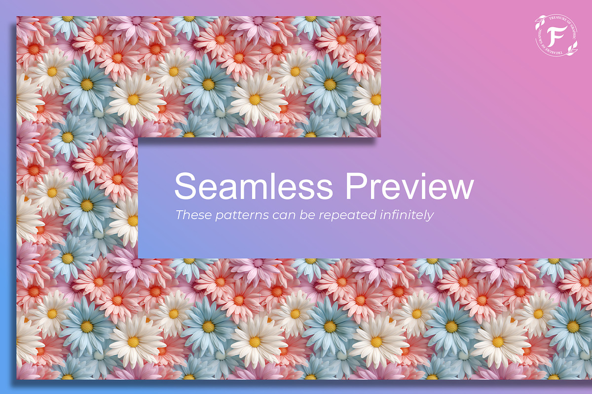 3D Flower Seamless Pattern, a Pattern Graphic by Forhadx5 (Photo 2 of 13)