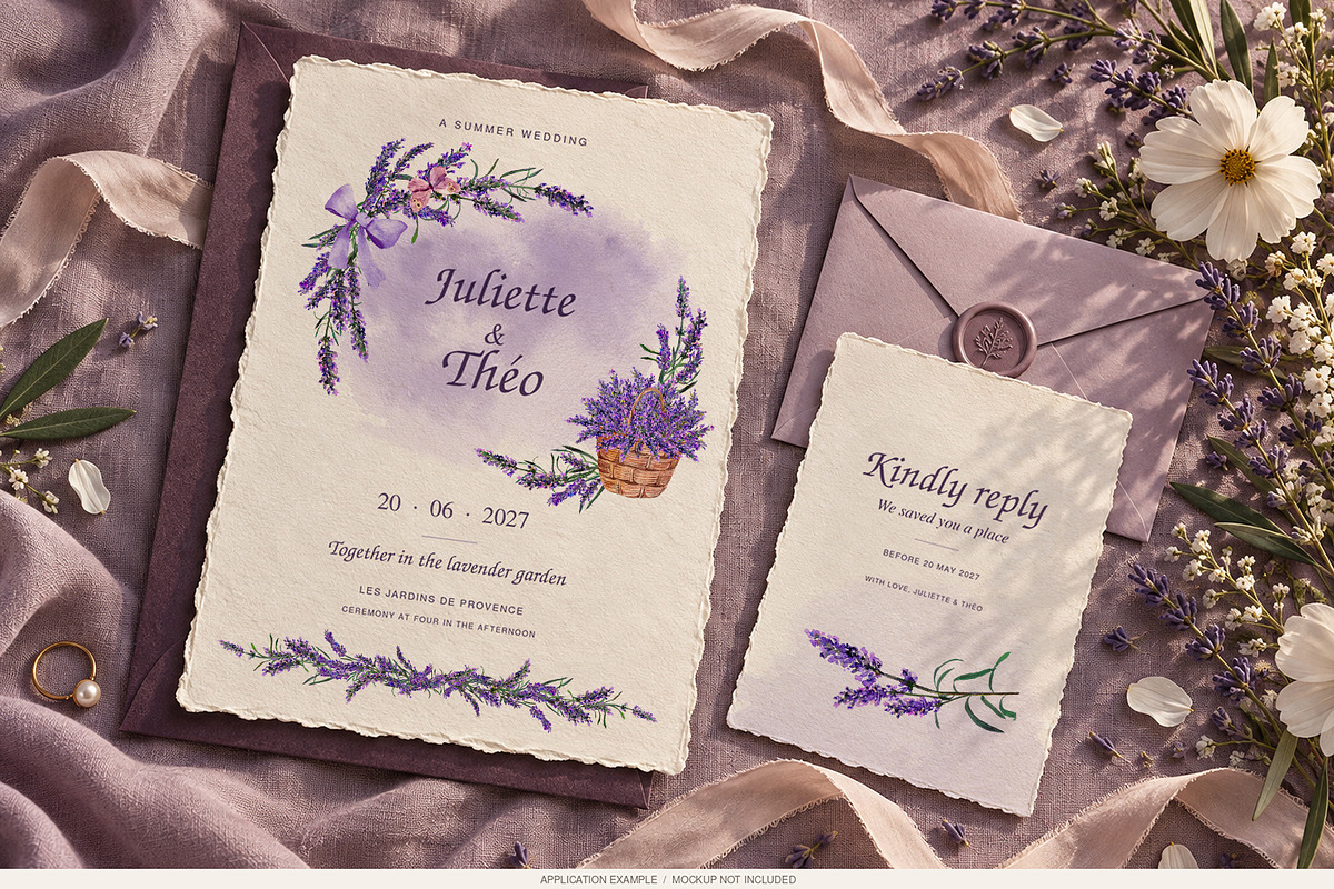 Watercolor Lavender Clipart Provence, a Decorative Illustration by Where summer is (Photo 3 of 13)