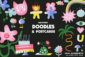 Doodles & Postcards - Love, Birthday