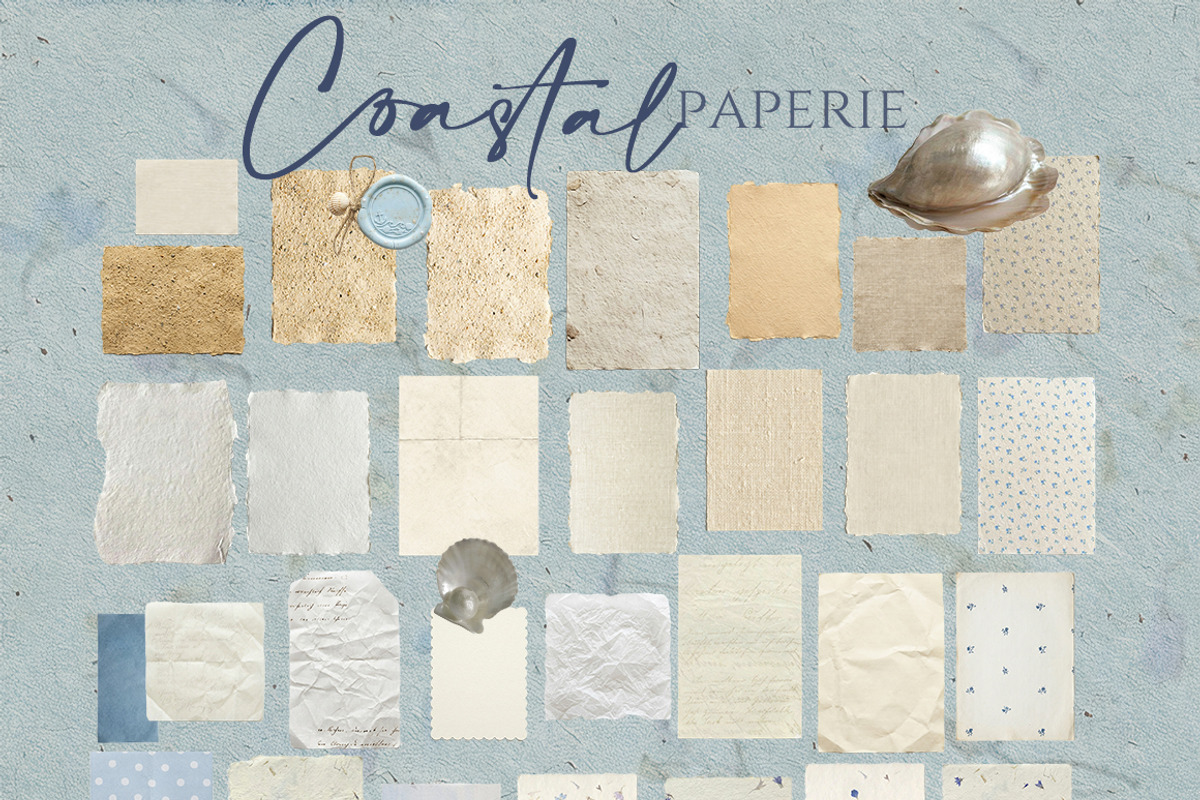 Coastal paper 180+ Vintage textures, an Object Graphic by 60secondsArt (Photo 4 of 12)