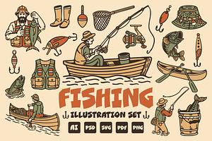 Fishing Illustration, an Illustration by Otto.std