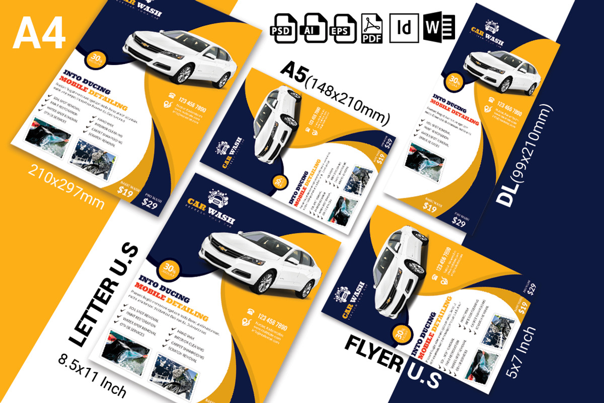 10 Car Wash Flyers Bundle 90% OFF, a Flyer Template by Imagine Design Studio (Photo 16 of 22)
