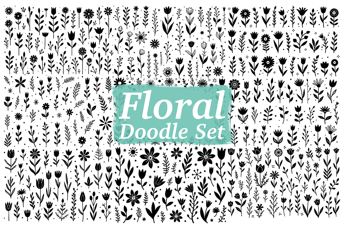 Minimalist Floral Doodle Pack, an Illustration by Designs_River