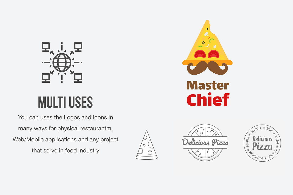 Over 70 Various Logos for Fast Food, a Branding & Logo Template by UX Monster (Photo 13 of 13)