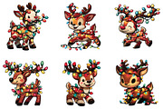 Reindeer Christmas lights Clipart, an Illustration by CraftArtStudio (Thumbnail 3 of 6)