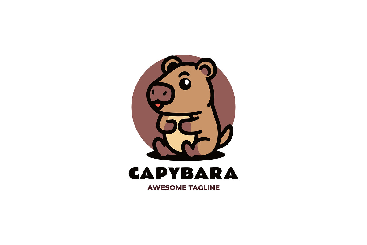 Capybara Mascot Cartoon Logo, a Branding & Logo Template by Artnivora.Std