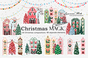 Christmas Magic Clip Art Collection, a Seasonal Illustration by Leonaa art (Thumbnail 1 of 11)