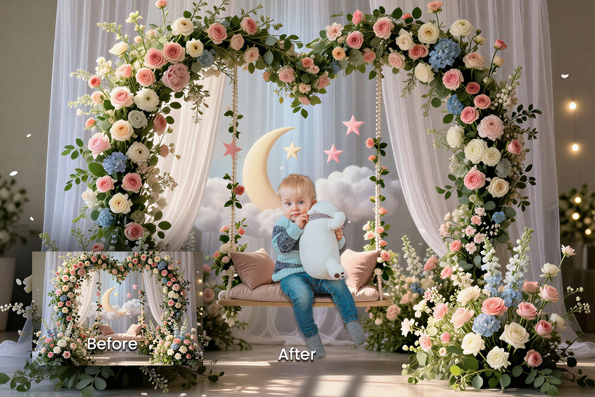 41 Flower Arch Digital Backdrops, a Background Graphic by 3Motional (Photo 3 of 8)