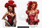 Burlesque Cabaret Woman clipart Set, a Person Illustration by ThatsDesignArt (Thumbnail 10 of 10)