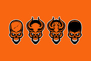 Set of demons skull with horns., an Illustration by Mister Chek (Thumbnail 2 of 2)