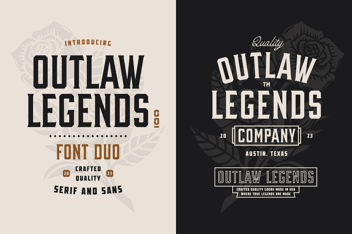 OUTLAW LEGENDS Font Duo + Extra, a Serif Font by Davide Bassu (Photo 3 of 18)