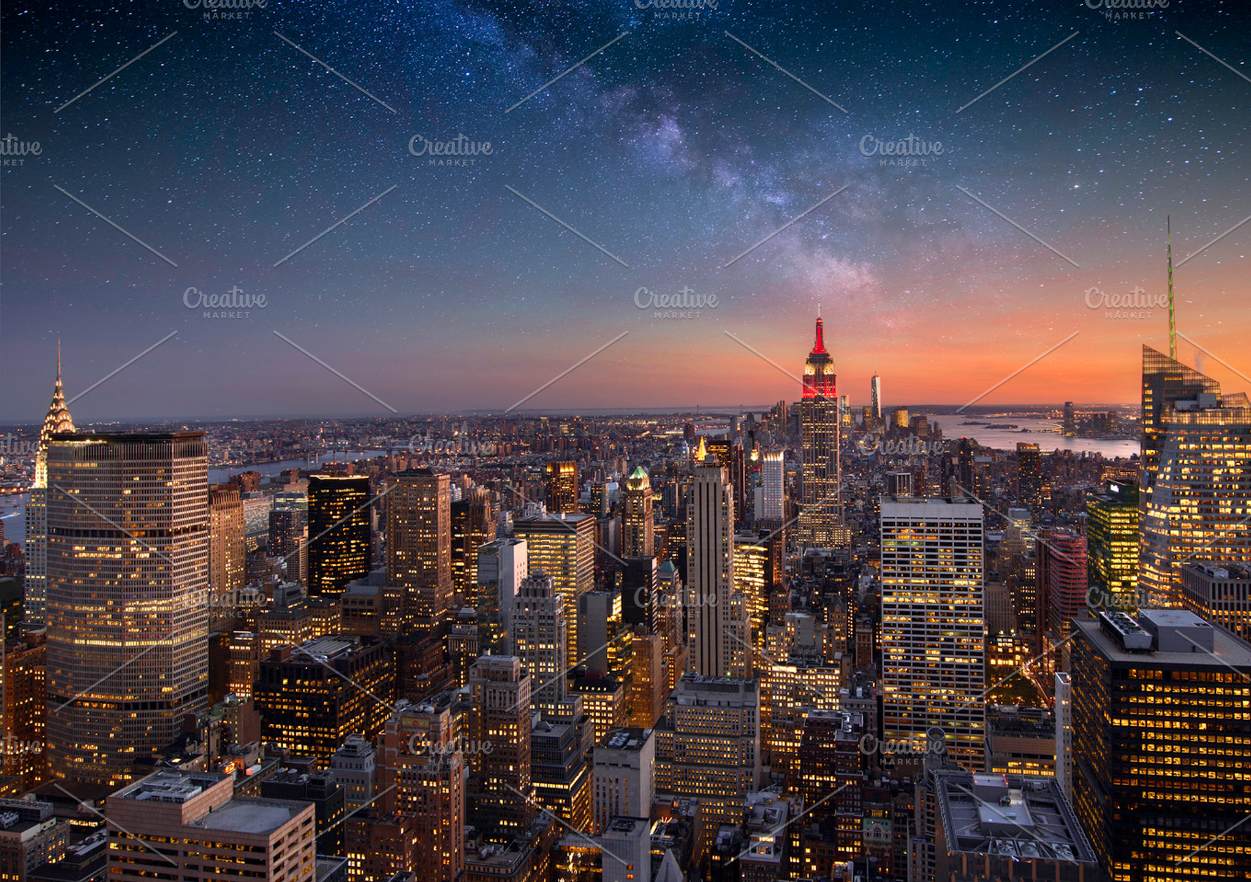 Milky way over Manhattan, New York, an Architecture Photo by inigocia
