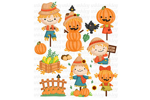 Scarecrow Clipart - Autumn Season