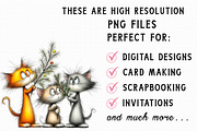 Whimsical Cats Clipart, an Illustration by Libby Wishes (Thumbnail 6 of 6)