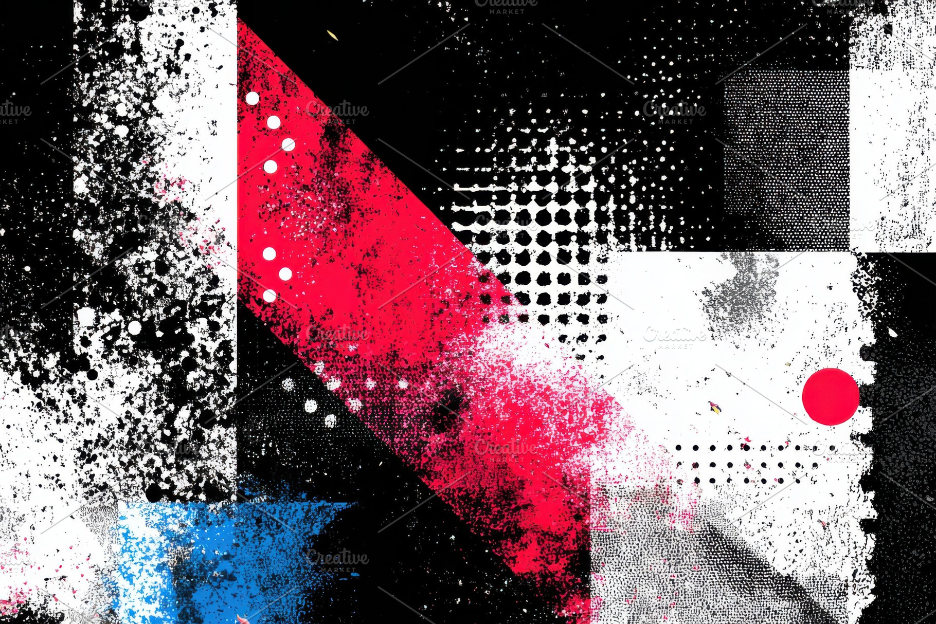Abstract art red black white grunge, a Photo by Pixeness Studio