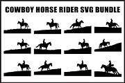 Cowboy Horse Rider SVG Bundle, a Graphic by Creativeshirt (Thumbnail 1 of 13)