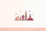 Huge collection of cities skylines, a Work Illustration by TheMountBirdStudio (Thumbnail 2 of 15)