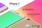 Iphone 7 Mockup White Gold Isometric, an iPhone Mockup by mockuptain (Thumbnail 3 of 6)