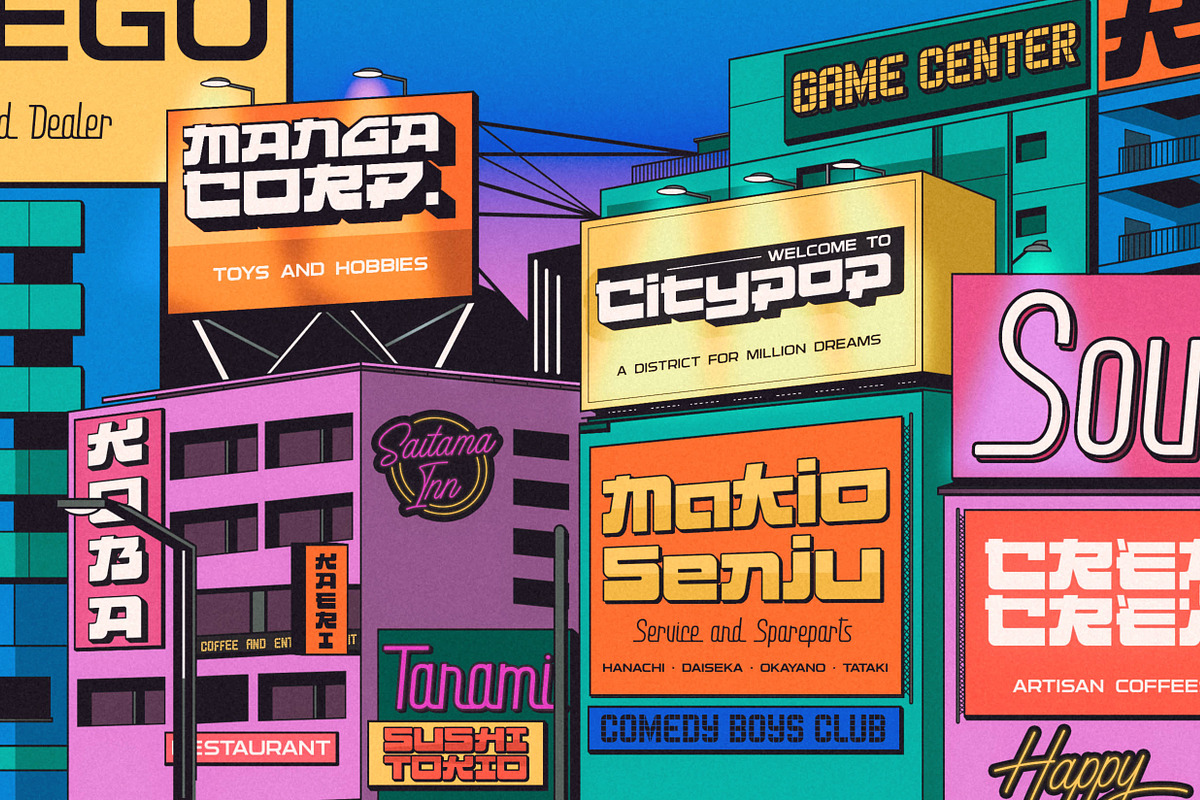 CITYPOP - Japanese 90s Retro Fonts