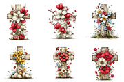 Floral Easter Cross Clipart, an Illustration by CreationArt (Thumbnail 6 of 6)