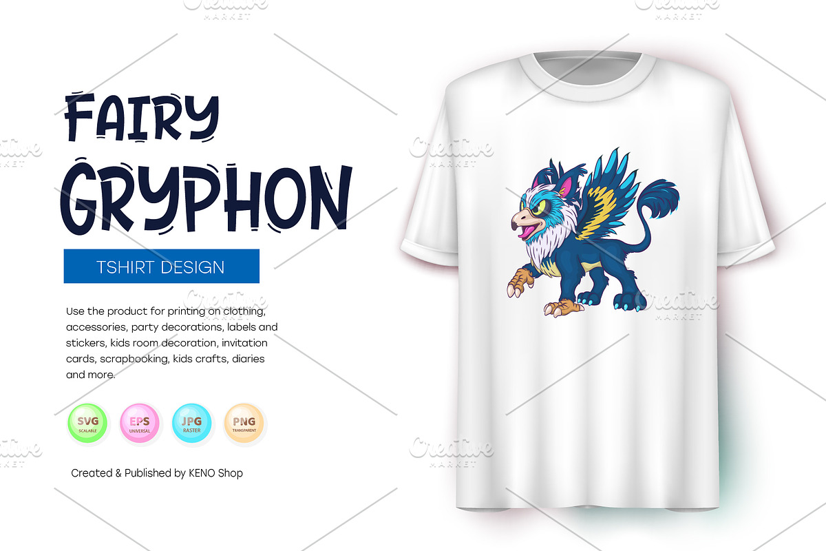 Fairy Cartoon Gryphon., an Animal Illustration by KENO Mascots (Photo 6 of 8)
