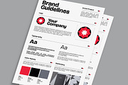 Red Black Minimalist Brand Guideline, a Print Template by graphicook (Thumbnail 3 of 3)