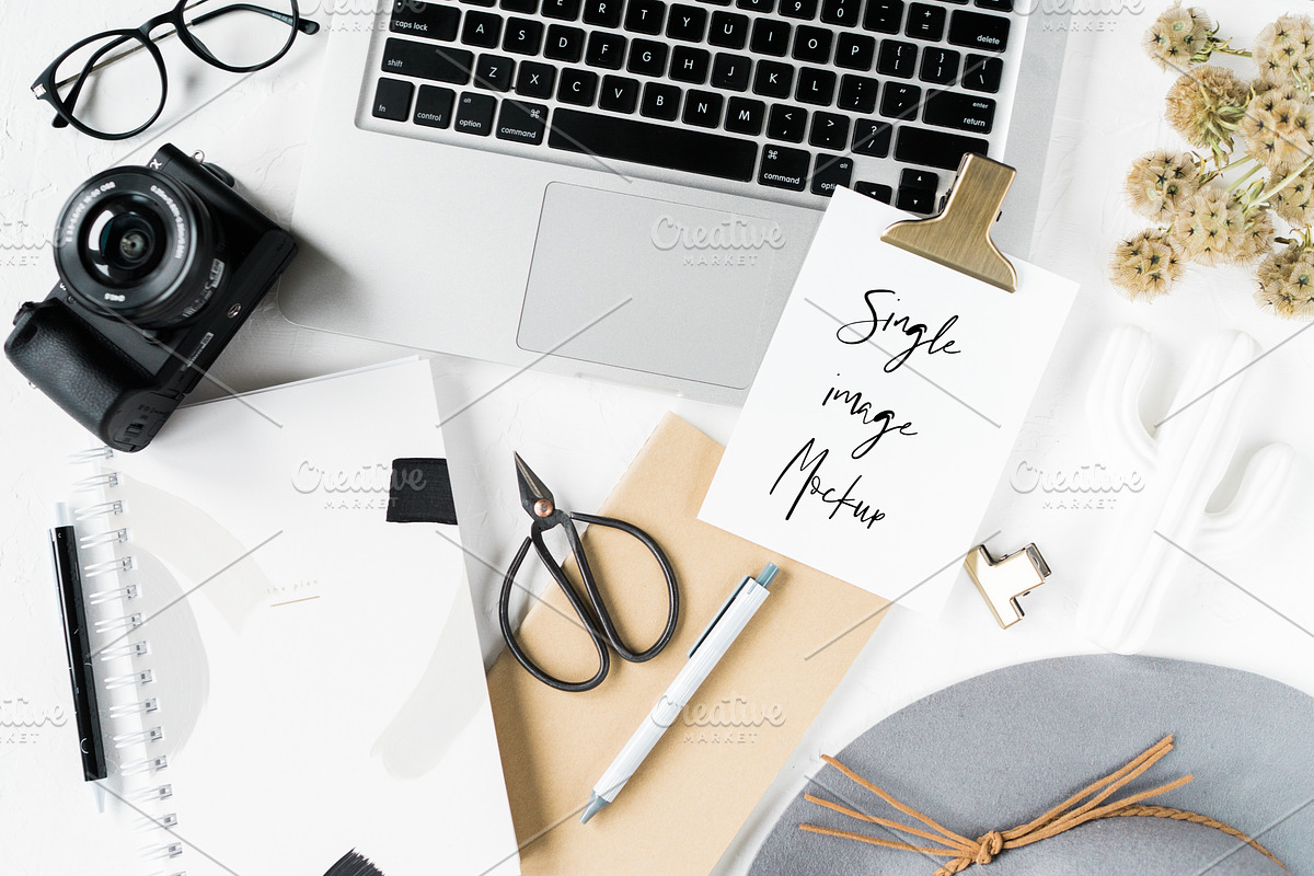 Neutral Desktop Styled Stock Flatlay, a Mockup by LaPorte Images