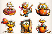 Whimsical Funny Cat Clipart Png, an Illustration by Dream Creation (Thumbnail 3 of 6)