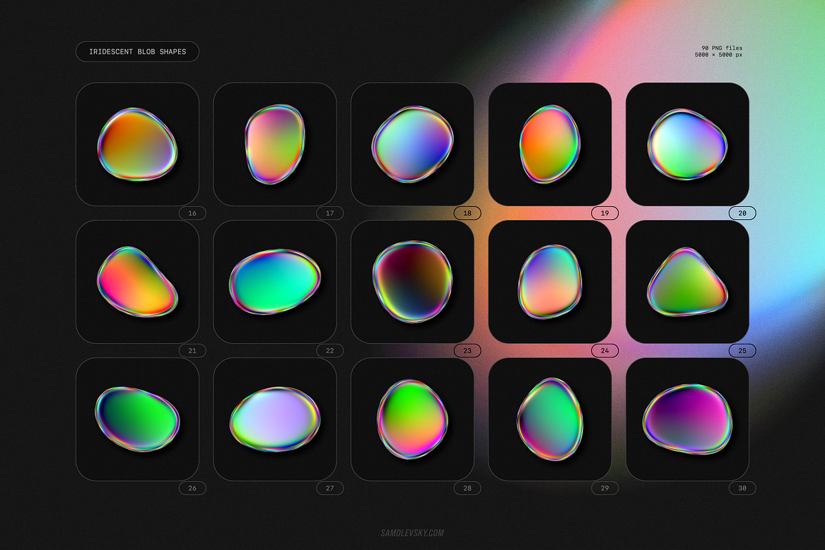 Iridescent Blob Shapes Collection, an Object Graphic by Samolevsky (Photo 4 of 13)