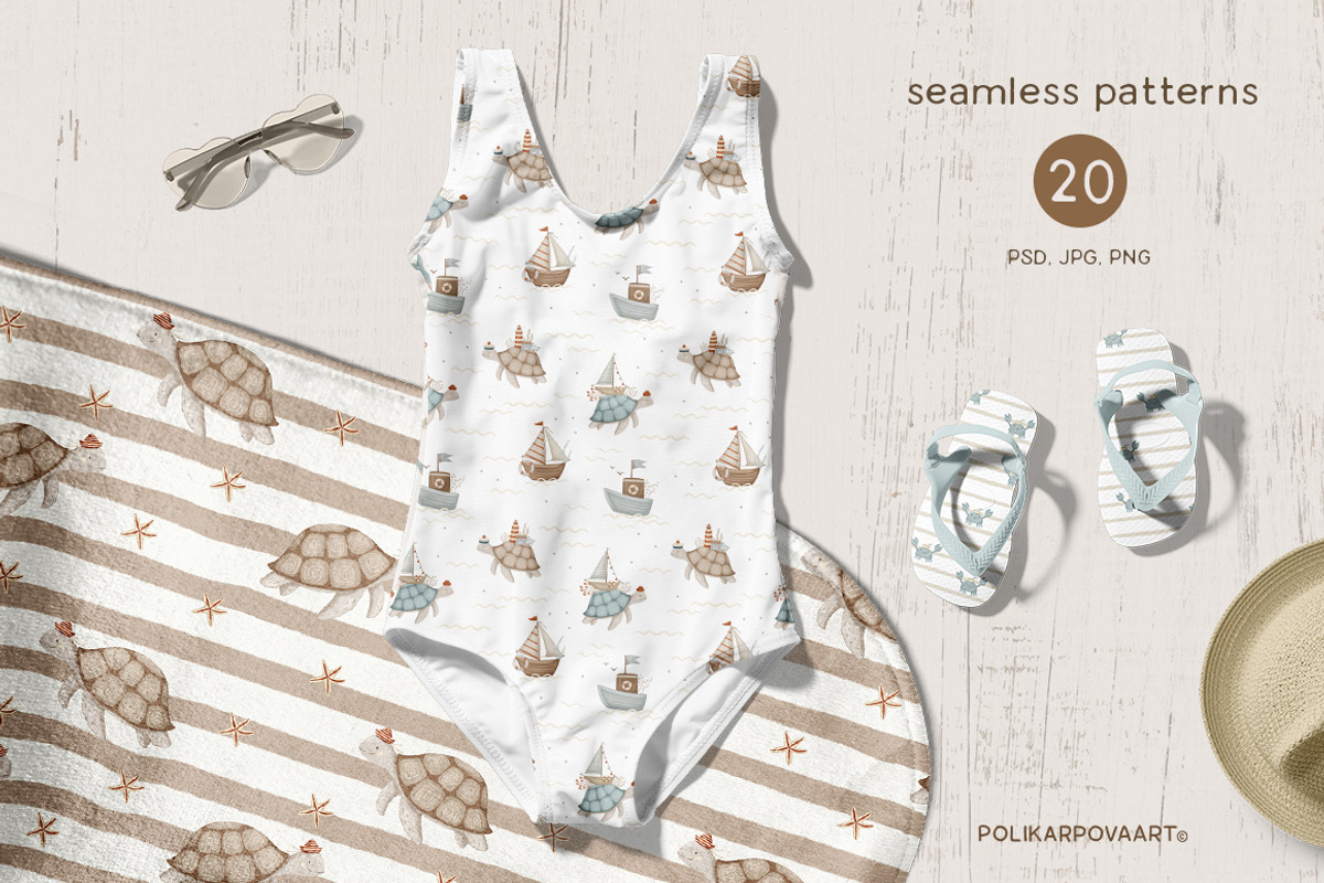 Sea Voyage. Kids graphic collection, an Animal Illustration by polikarpovaart (Photo 3 of 9)