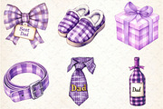 Purple Gingham Father's Day Clipart, an Illustration by Rose Art (Thumbnail 4 of 4)