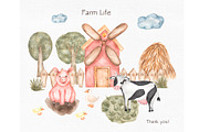 Watercolor Farm Collection, an Animal Illustration by MayaNavits (Thumbnail 6 of 6)