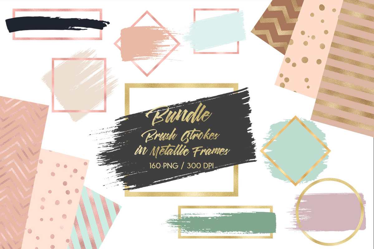 160 Brush Strokes in 1 Bundle, an Object Graphic by PeDe Designs (Photo 1 of 9)