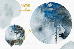 Watercolor Landscapes Clipart Set