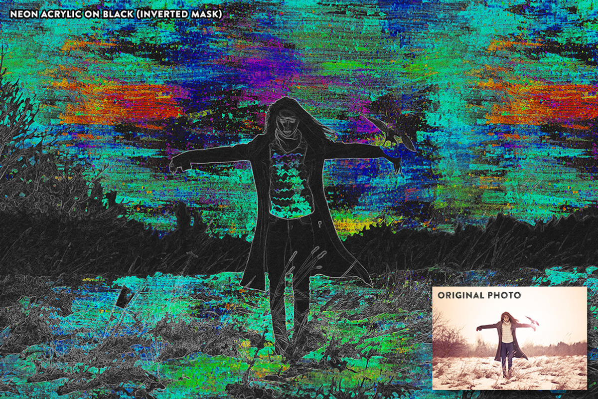 8 Watercolor + Acrylic Painting FX, an Action Add-On by SparkleStock (Photo 5 of 5)