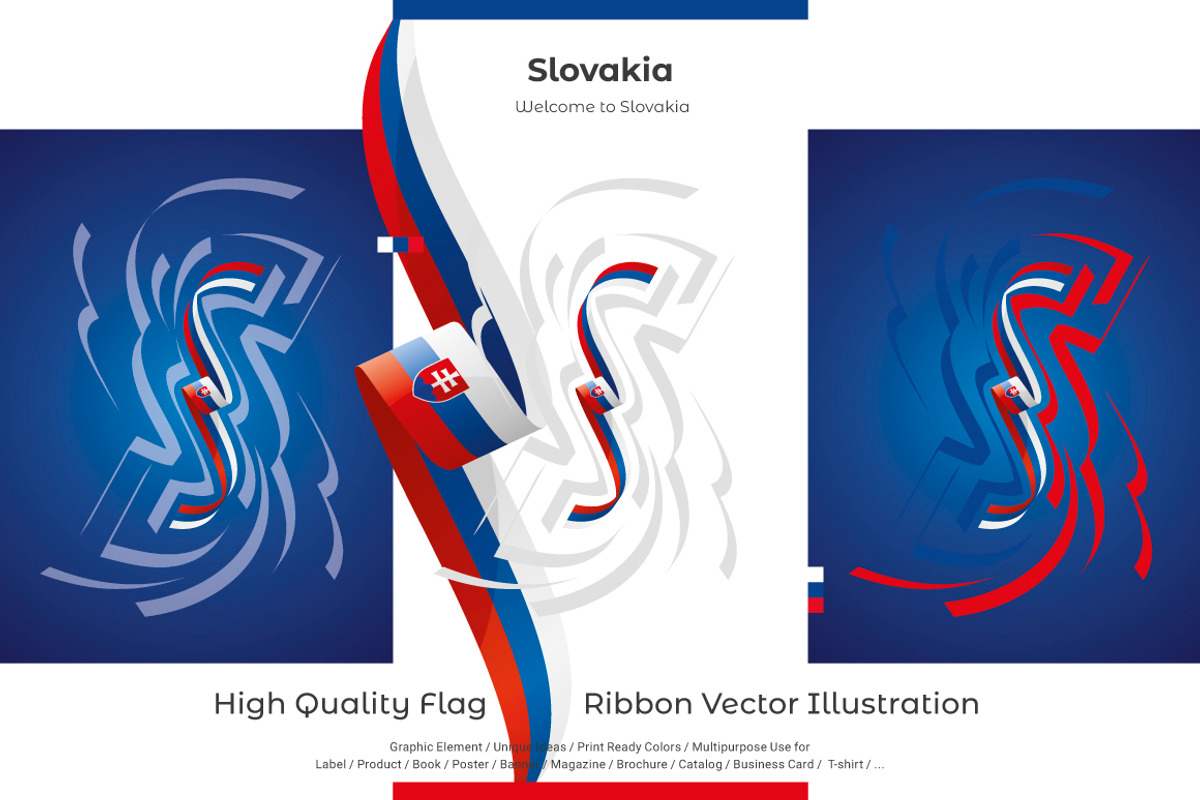 Slovakia flag ribbon vector, a Templates & Theme by Simbos (Photo 2 of 9)