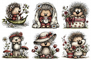 Whimsical Spring Hedgehog Png Clipar, an Illustration by Daily.Designs (Thumbnail 5 of 7)
