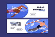 People in swimming pool set, banners, a Sport Illustration by PaperTrident (Thumbnail 11 of 11)