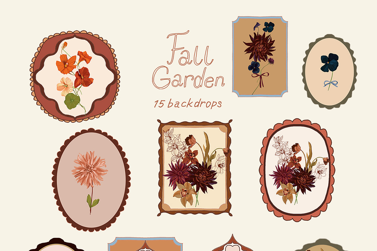 Fall Flowers PNG Illustrations, a Decorative Illustration by whiteheartdesign (Photo 8 of 16)