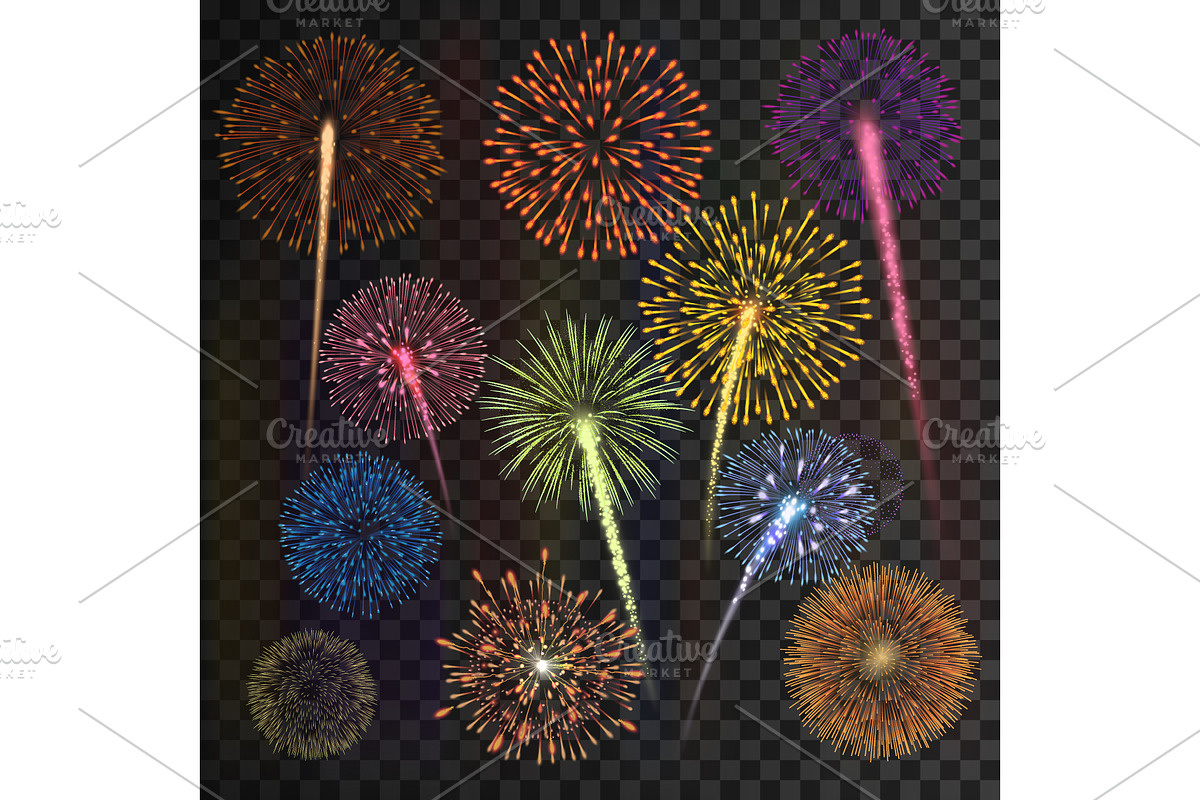 Colourful fireworks burst collection, a Decorative Illustration by Yayasya (Photo 1 of 3)