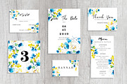 watercolor white flower wedding card, a Card Template by TurquoiseDesign (Thumbnail 4 of 7)