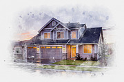 Watercolor House Painting Art Effect, an Action Add-On by MRI STUDIO (Thumbnail 17 of 17)